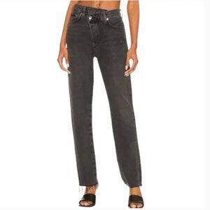 AGOLDE‎ Women Jeans 25" Criss Cross Straight Shambles Washed Frayed Hem
